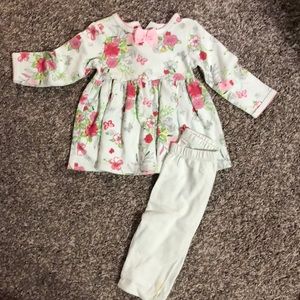 Infant girl long sleeve dress with pants